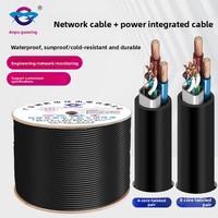 Câble Ethernet résistant aux intempéries personnalisé en usine, 4 cœurs/8 cœurs, cuivre sans oxygène, câble d'alimentation et de réseau intégré