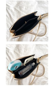 Sac bandoulière élégant et tendance pour femme, doublure en coton, en PU, imperméable, fermeture éclair, nouveauté mode - Product Image 5