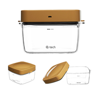Boîte de rangement carrée en plastique hermétique sans BPA, empilable, anti-fuite, pour farine, adaptée au congélateur, export