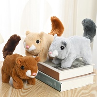 Nouveaux jouets en peluche d'écureuil électrique mignons et simulés qui marchent et crient, vente en gros