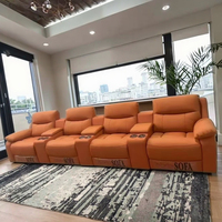Canapé inclinable électrique de cinéma confortable et très demandé, ensemble de fauteuils en cuir et bois, canapé moderne pour salon, villa, sous-sol