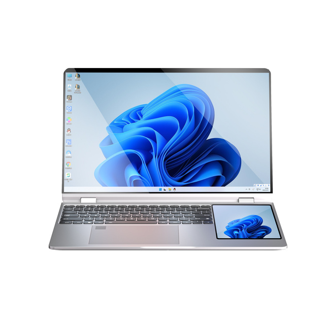 Factory Price Dual-screen Laptop 15.6 Inch Ips Display and 7-inch Touchscreen N95 Laptop Office Dual-screen Gaming Display