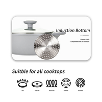 Casserole moderne en aluminium forgé antiadhésive avec couvercle, marmite à soupe, faitout, compatible induction, nettoyage facile, sans PFOA