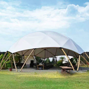 Tente d'hôtel ronde blanche imperméable et résistante au vent pour le camping en plein air avec structure en aluminium, 1 porte, pour usage en resort - Product Image 2