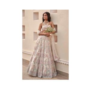 Lehenga en Georgette Longueur Ras du Sol, Design Spécial, Meilleure Vente, Moderne, Travaux de Broderie Lourds à Paillettes et Perles, Anti-Plis, Idéal pour les Soirées - Product Image 2