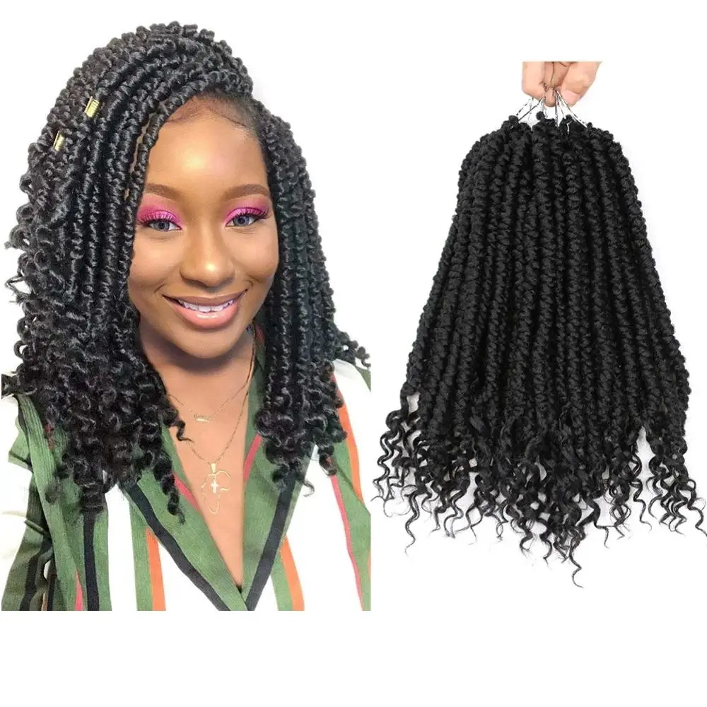 Senegalese Twist Braids 12inch Spring Twist Braid Hair Crochet 12strands/pack Low Temperature Fiber Curly Synthetic Hair