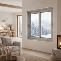 Fenêtres en bois recouvertes d'aluminium - Design européen, coulissantes horizontalement, isolées thermiquement, certifiées Energy Star, extérieur