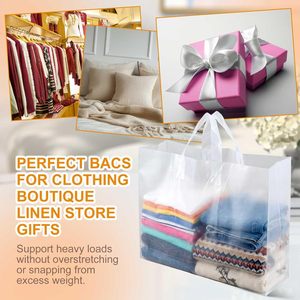 50 sacs cadeaux en plastique givré de 18x6x13,5 pouces avec poignées, grands sacs de courses réutilisables - Product Image 5