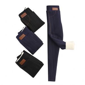 Pantaloni caldi da Cowboy inverno skinny in lana di <span class=keywords><strong>velluto</strong></span> spesso <span class=keywords><strong>leggings</strong></span> da donna pantaloni da donna pantaloni in Cashmere di agnello - Product Image 4