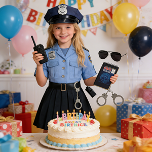 Nouvelle conception de costume de cosplay de policier pour enfants, déguisement de fête pour filles, uniformes de police pour carnaval, costumes pour la Journée <span class=keywords><strong>des</strong></span> carrières - Product Image 5