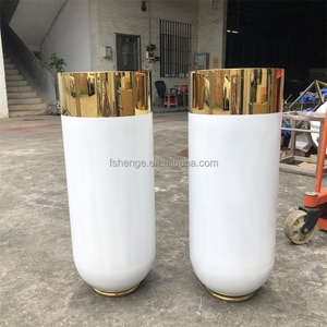 Moderno di lusso per la casa fatta a mano <span class=keywords><strong>vaso</strong></span> di piante in acciaio inox fioriera marrone argento specchio da pavimento in metallo <span class=keywords><strong>vaso</strong></span> per la casa - Product Image 5