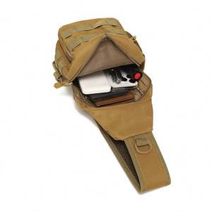 Sac bandoulière Oxford de camouflage pour la chasse en extérieur, grande poche dissimulée, sac de poitrine à bandoulière unique avec poche pour bouteille - Product Image 6