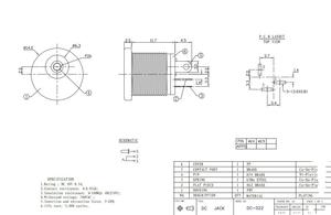 Conector de alimentación CC con rosca, tipo tarjeta DC022m, conector hembra CC 5.5 * 2.1/2.5, orificio pequeño 3.5*1.3, salida de fábrica - Product Image 5