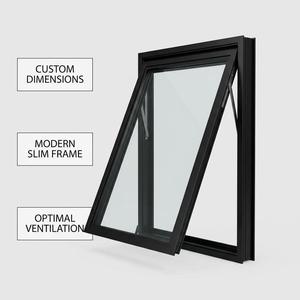 Finestra <span class=keywords><strong>a</strong></span> Battente Esterna GELLJA Moderna Minimalista con Telaio Sottile in Lega di Alluminio Nera, Dimensioni Personalizzabili, Doppio Vetro - Product Image 1