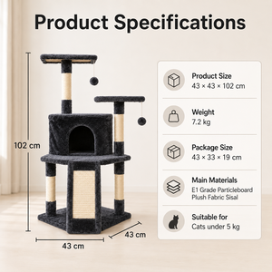 Arbre à <span class=keywords><strong>chat</strong></span> en gros avec grande plateforme, poteau à gratter en sisal, boule suspendue et condo en peluche pour <span class=keywords><strong>chat</strong></span>, gain de place pour petit <span class=keywords><strong>appartement</strong></span> - Product Image 3