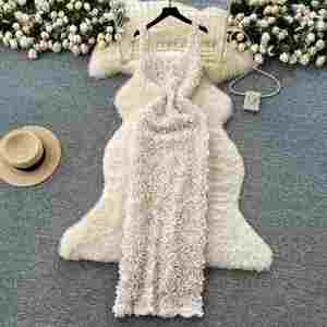 Vestido Midi Casual Tejido Romano Transpirable Antiestático Lavable Sostenible de Verano 2025 para Mujer, Estilo Imperio con Encaje 3D y Ajuste Ceñido - Product Image 1