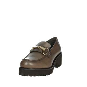Mocassins pour femmes en cuir taupe à semelle épaisse, style slip-on - Product Image 6