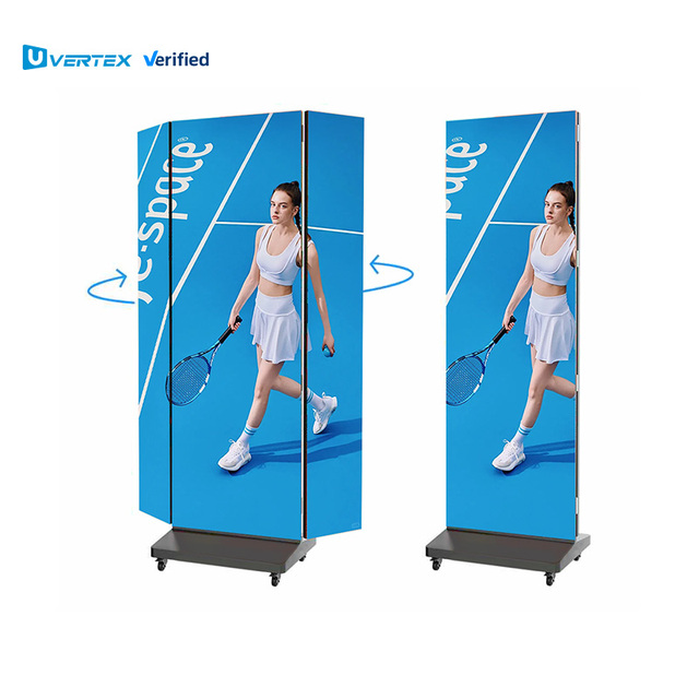 GOB P1.2 P1.5 P1.8 P2.5 Digital Portable Trifold LED Poster Display Foldable Indoor for Animation and Graphics