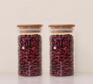 भंडारण की बोतलें मसाला खाद्य जार घर भंडारण एवं संगठन रसोई टेबलटॉप कंटेनर शीर्ष विक्रेता बांस स्पष्ट गिलास को कवर पार्टी - Product Image 5