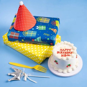 Custom <b>Blue</b> Eco-Friendly Gift Boxes Pattern Wrapping <b>Paper</b> <b>Roll</b> Double-Sided Coated Art <b>Paper</b> 100GSM Recyclable Digital Printing - Product Image 3