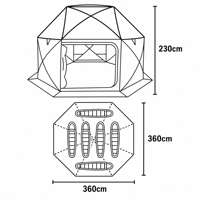 Tente pour 6 à 8 personnes, installation rapide, intérieur spacieux, murs en maille panoramiques à 360° °   Tente de camping familiale instantanée pour l'extérieur avec ventilation