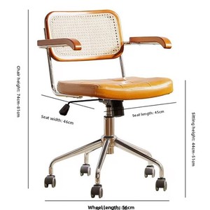 <span class=keywords><strong>Chaise</strong></span> de <span class=keywords><strong>bureau</strong></span> pivotante <span class=keywords><strong>vintage</strong></span> de style japonais en bois massif pour salle d'étude, réglable en hauteur, base à 5 étoiles, <span class=keywords><strong>roulettes</strong></span> fixes - Product Image 5