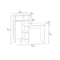 Bureau d'ordinateur de bureau, bureau domestique avec étagère intégrée, bureau simple pour le bureau ou la chambre, bureau d'étudiant combiné