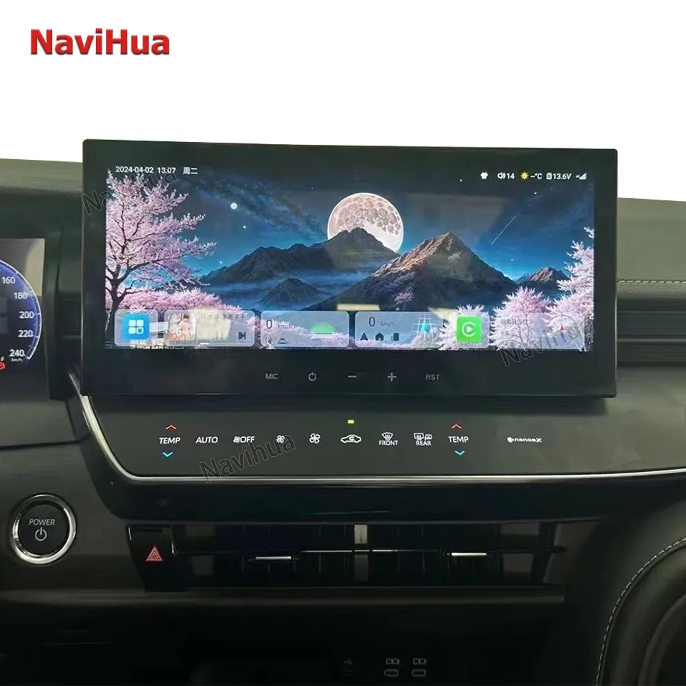 Navihua sistem Multimedia Stereo mobil, pemutar Radio mobil DSP tanpa kabel 12.3 inci Android untuk mobil Toyota Camry 2024 GPS Auto WIFI