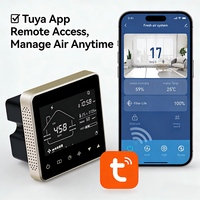 Contrôleur de ventilateur d'air frais avec télécommande via l'application Tuya, pour la surveillance de CO2, PM2.5, PM10, COV, température, humidité, compatible Wifi, pour systèmes CVC et récupérateurs.