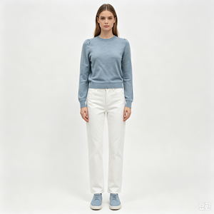 Pull-over décontracté à manches longues en maille fine menthe de haute qualité Janis Undefined Custom, OEM & ODM, pour l'automne - Product Image 3