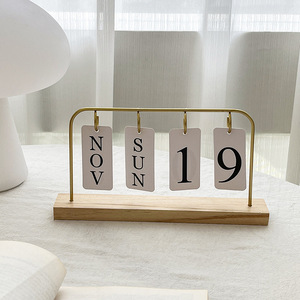 Decoración Minimalista y Elegante para el Hogar, Calendario de Madera con Diseño Artístico, Adornos de Escritorio - Product Image 5
