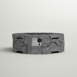 Brasero d'extérieur Db 9 H x 28 L en béton gris anthracite, style rustique, pour brûlage de bois, autoportant, pour espaces de convie dans le jardin - Product Image 6