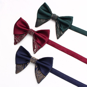 Nuovo <span class=keywords><strong>Papillon</strong></span> alla Moda in Tinta Unita per <span class=keywords><strong>Uomo</strong></span>, Casual, a Doppio Strato in Poliestere Jacquard per Matrimoni e Feste - Product Image 3