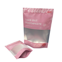 Sac à fermeture éclair en plastique recyclable personnalisé de petite taille pour l'emballage de cosmétiques, de bijoux et de bagues avec fenêtre mate
