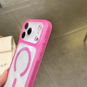 Nueva Funda Magnética Transparente Fluorescente para Teléfono Móvil iPhone 17 16 15 14 Pro Max, Carcasa Trasera Antigolpes de PC - Product Image 5