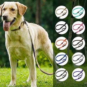 Correa táctica transfronteriza de nailon para perros grandes, reflectante, con hebilla de liberación rápida, elástica ajustable y agarre antideslizante tipo rana. - Product Image 1