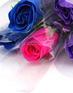 Hot Selling <b>Single</b> Branch Artificial Rose Soap <b>Flower</b> With PVC Packing Scented Diamond Rose for Valentine's Day - Product Image 2