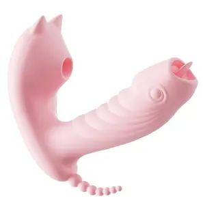 Dispositivo de conforto para mulheres adultas, brinquedo sexual com vibração para chupar a língua e lamber o clímax com aquecimento, versão RC, inserção silenciosa