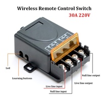 Module de commutation récepteur 1 CH 220V + kit de télécommande émetteur à code d'apprentissage RF 433MHz pour porte de garage, éclairage