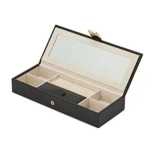 一个顶级定制镜子吊坠盒皮革珠宝收纳盒定制首饰盒
