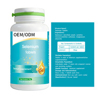 Comprimés de sélénium en marque blanche OEM, qualité alimentaire pour adultes, emballage personnalisé avec logo, soutien immunitaire, supplément de santé en vrac