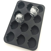 Moule à glaçons en silicone en forme de coquille Saint-Jacques, personnalisable OEM/ODM, idéal pour la fabrication de cocktails et de boissons, moule à congélation rapide