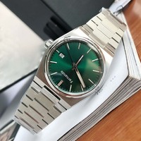 Montre-bracelet vintage pour homme, mouvement à quartz, fonction date verte, bracelet en acier intégré, boîtier octogonal 40 mm, 22 mm, simple
