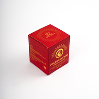 Boîte en carton pliable personnalisée rouge pour produits de soin de la peau, fabrication OEM en Chine, avec estampage à chaud doré