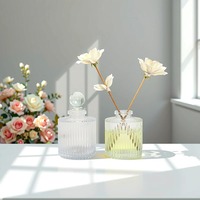 Désodorisant Rechargeable Reed Diffuseur Bouteille Nouveau Design Unique Forme Emballage Rayé Verre Aromathérapie Bouteille 100ml 200ml