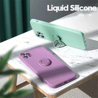 Nouvelle coque originale en Silicone liquide avec anneau magnétique pour iPhone 14 Pro Max 13 12 Mini 11 XR XS X 7 8 Plus SE