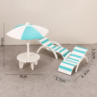 Mini parasol de plage en plastique pour maison de jeu, accessoires de jouet - Ornement de simulation de micro-paysage rayé aux couleurs vives pour poupée