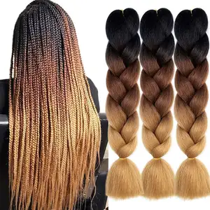 82 Inch 165 Grams Heat Resistant Highlight Color Wholesale Darling Hair Braid Expression Braid Hair Extensions Braid Hair Wig