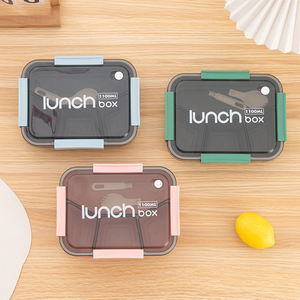 Mignon simple 0.8L 1.2L 3 compartiments pâtes riz stockage des aliments micro-ondes plastique boîte à <span class=keywords><strong>lunch</strong></span> enfants adulte boîte à bento pour bureau école - Product Image 4