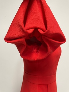 <span class=keywords><strong>Tuta</strong></span> rossa Casual da donna con girocollo a maniche corte estiva ampia fantasia solida e decorazione con volant - Product Image 4